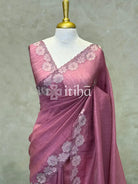SEMI TUSSAR CUT WORK EMBROIDERY SAREE