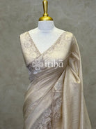 SEMI TUSSAR CUT WORK EMBROIDERY SAREE