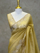 SEMI TUSSAR CUT WORK EMBROIDERY SAREE