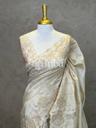 SEMI TUSSAR CUT WORK EMBROIDERY SAREE
