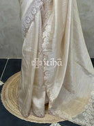 SEMI TUSSAR CUT WORK EMBROIDERY SAREE