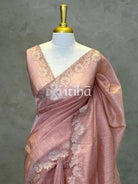 SEMI TUSSAR CUT WORK EMBROIDERY SAREE