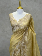SEMI TUSSAR CUTWORK SAREE