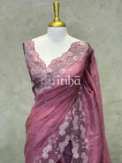 SEMI TUSSAR CUTWORK SAREE