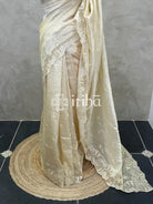 SEMI TUSSAR CUTWORK SAREE