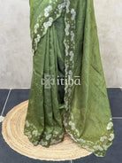 SEMI TUSSAR CUTWORK SAREE