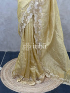 SEMI TUSSAR CUTWORK SAREE