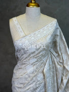 SEMI TUSSAR EMBROIDERY SAREE