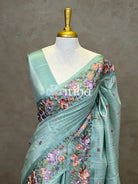 SEMI TUSSAR EMBROIDERY SAREE