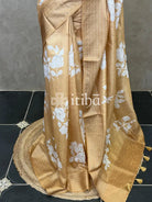 SEMI TUSSAR EMBROIDERY SAREE