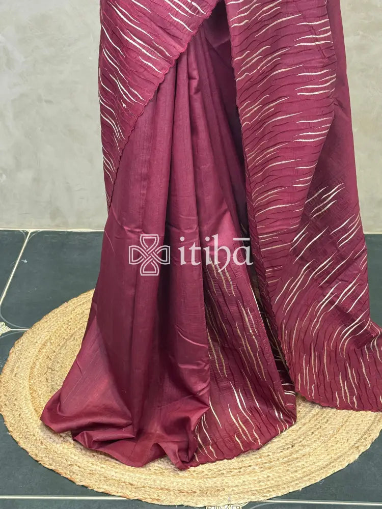 SEMI TUSSAR EMBROIDERY SAREE