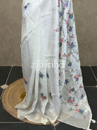 SEMI TUSSAR EMBROIDERY SAREE