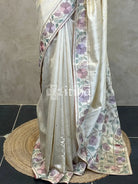 SEMI TUSSAR EMBROIDERY SAREE