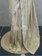SEMI TUSSAR EMBROIDERY SAREE