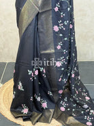 SEMI TUSSAR EMBROIDERY SAREE
