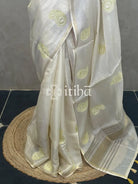 SEMI TUSSAR EMBROIDERY SAREE