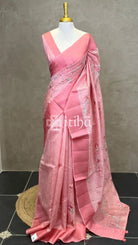 SEMI TUSSAR EMBROIDERY SAREE