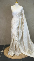 SEMI TUSSAR EMBROIDERY SAREE
