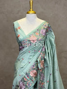 SEMI TUSSAR EMBROIDERY SAREE
