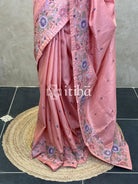 SEMI TUSSAR EMBROIDERY SAREE