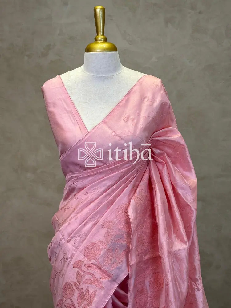 SEMI TUSSAR EMBROIDERY SAREE