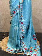 SEMI TUSSAR EMBROIDERY SAREE