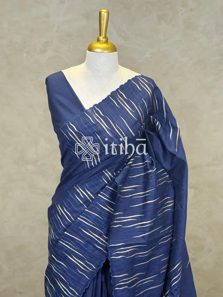 SEMI TUSSAR EMBROIDERY SAREE