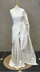 SEMI TUSSAR EMBROIDERY SAREE