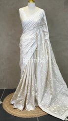 SEMI TUSSAR EMBROIDERY SAREE