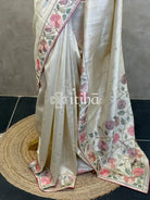 SEMI TUSSAR EMBROIDERY SAREE