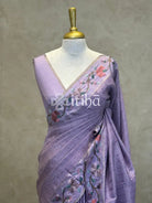 SEMI TUSSAR EMBROIDERY SAREE