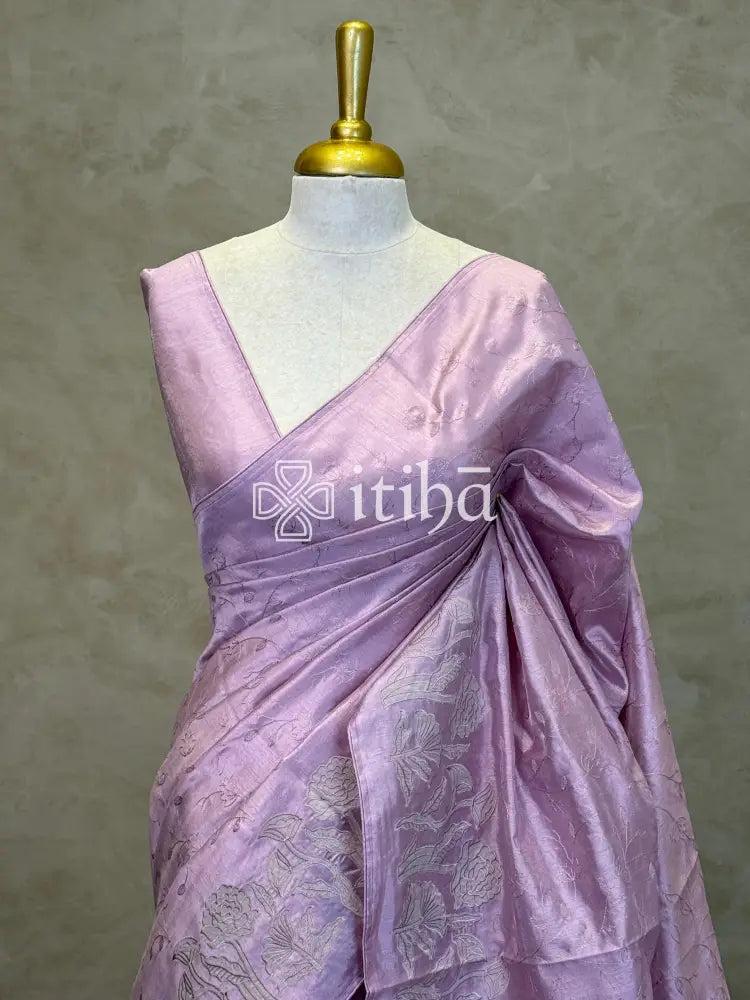 SEMI TUSSAR EMBROIDERY SAREE