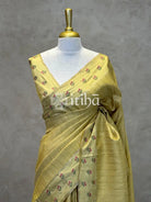 SEMI TUSSAR EMBROIDERY SAREE