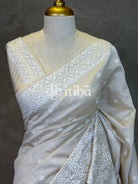SEMI TUSSAR EMBROIDERY SAREE