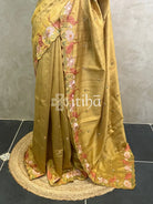 SEMI TUSSAR EMBROIDERY SAREE