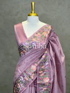 SEMI TUSSAR EMBROIDERY SAREE