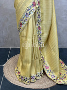 SEMI TUSSAR EMBROIDERY SAREE