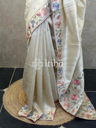 SEMI TUSSAR EMBROIDERY SAREE