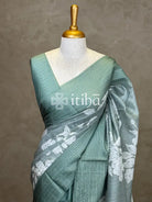 SEMI TUSSAR EMBROIDERY SAREE