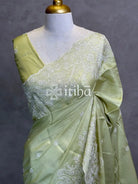 SEMI TUSSAR EMBROIDERY SAREE