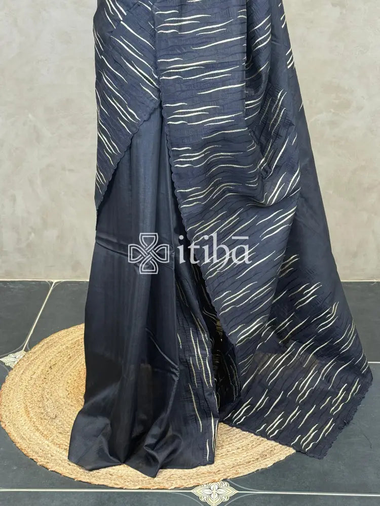 SEMI TUSSAR EMBROIDERY SAREE