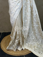 SEMI TUSSAR EMBROIDERY SAREE