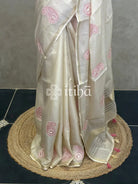 SEMI TUSSAR EMBROIDERY SAREE