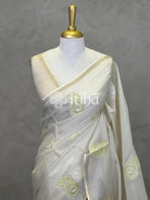 SEMI TUSSAR EMBROIDERY SAREE