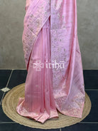 SEMI TUSSAR EMBROIDERY SAREE