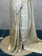 SEMI TUSSAR EMBROIDERY SAREE