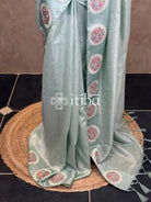 SEMI TUSSAR EMBROIDERY SAREE