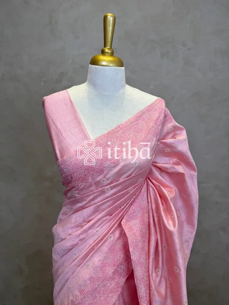 SEMI TUSSAR EMBROIDERY SAREE