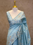 SEMI TUSSAR EMBROIDERY SAREE