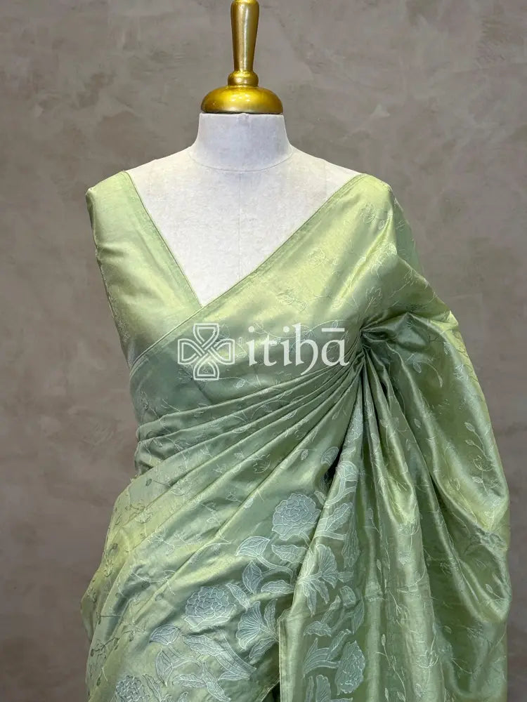 SEMI TUSSAR EMBROIDERY SAREE